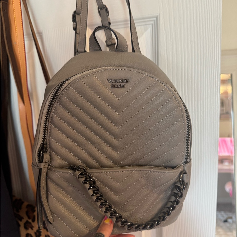 Victoria's Secret Gray Quilted Urban Backpack